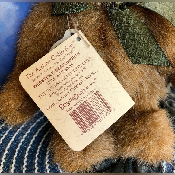 Gen-yoo-wine BOYDS Bears “Webster T. Bearsworth” - Picture 3 of 8